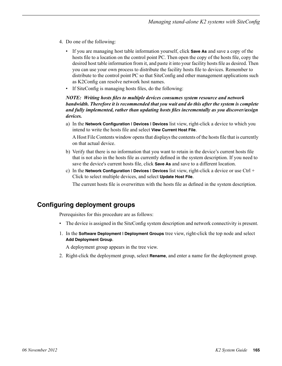 Configuring deployment groups | Grass Valley K2 System Guide v.9.0 User Manual | Page 165 / 284