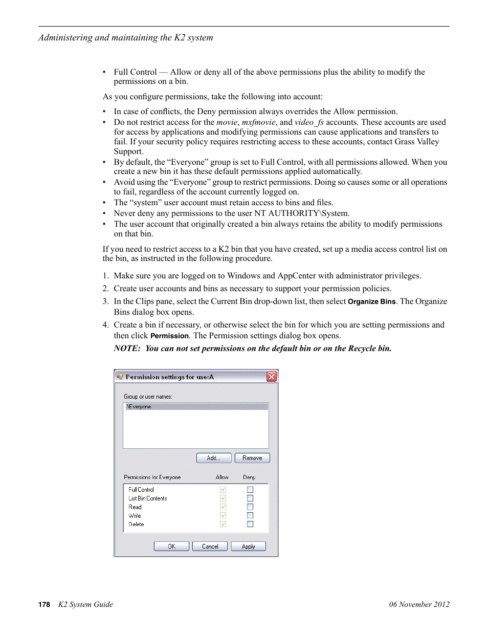 Grass Valley K2 System Guide v.9.0 User Manual | Page 178 / 284