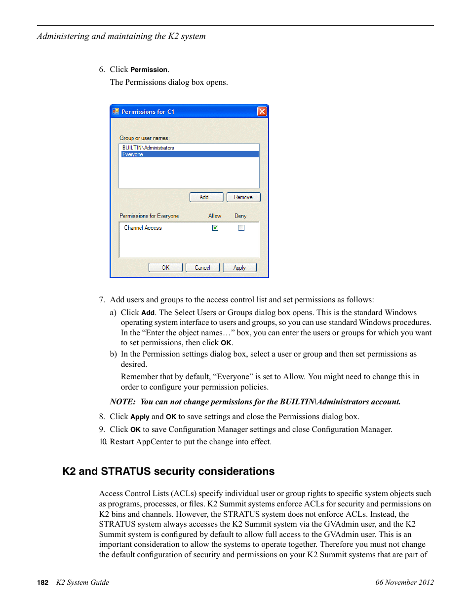 K2 and stratus security considerations | Grass Valley K2 System Guide v.9.0 User Manual | Page 182 / 284