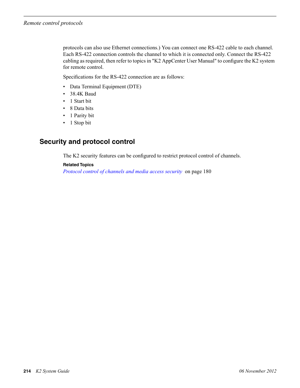 Security and protocol control | Grass Valley K2 System Guide v.9.0 User Manual | Page 214 / 284