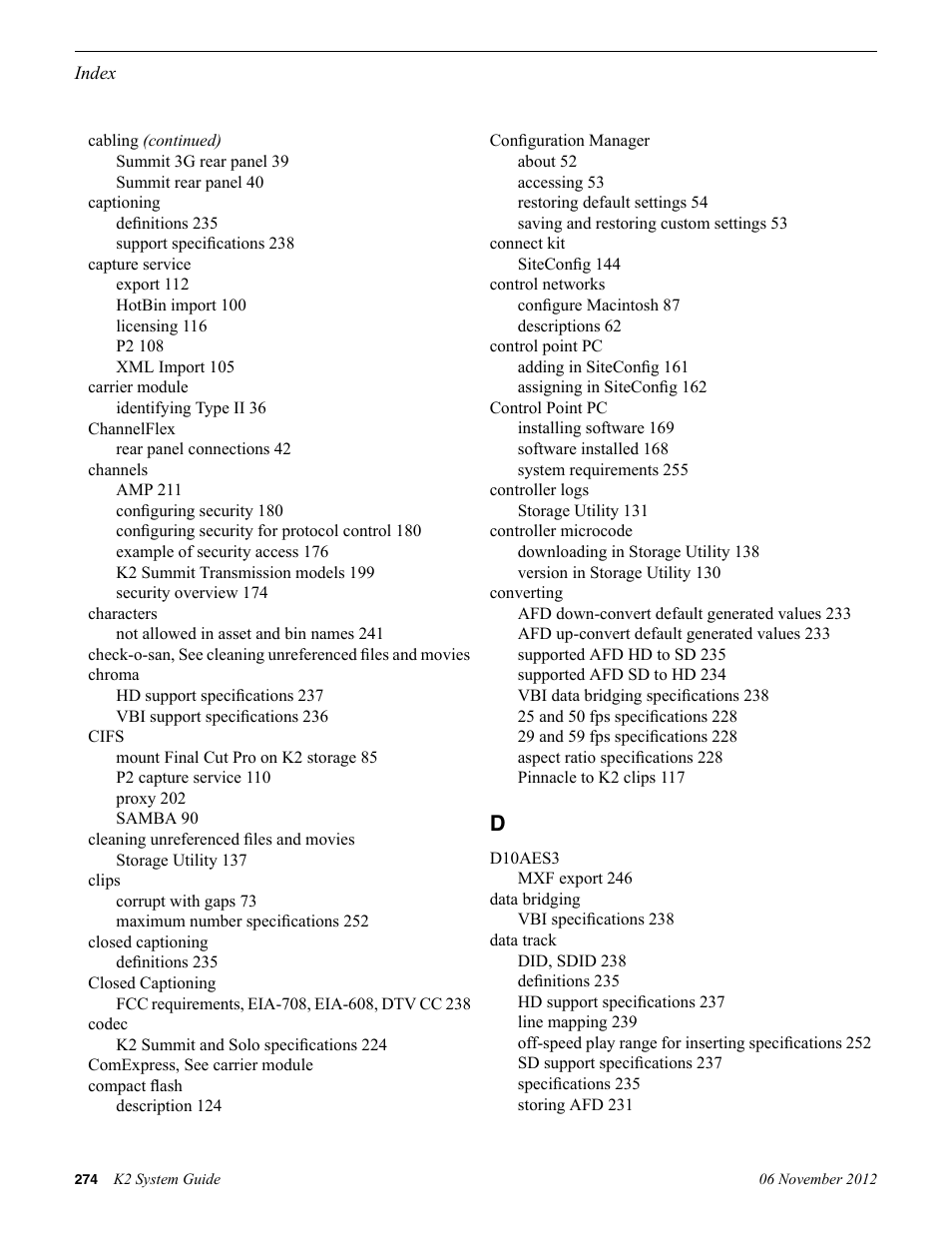 Carrier module, Data track | Grass Valley K2 System Guide v.9.0 User Manual | Page 274 / 284