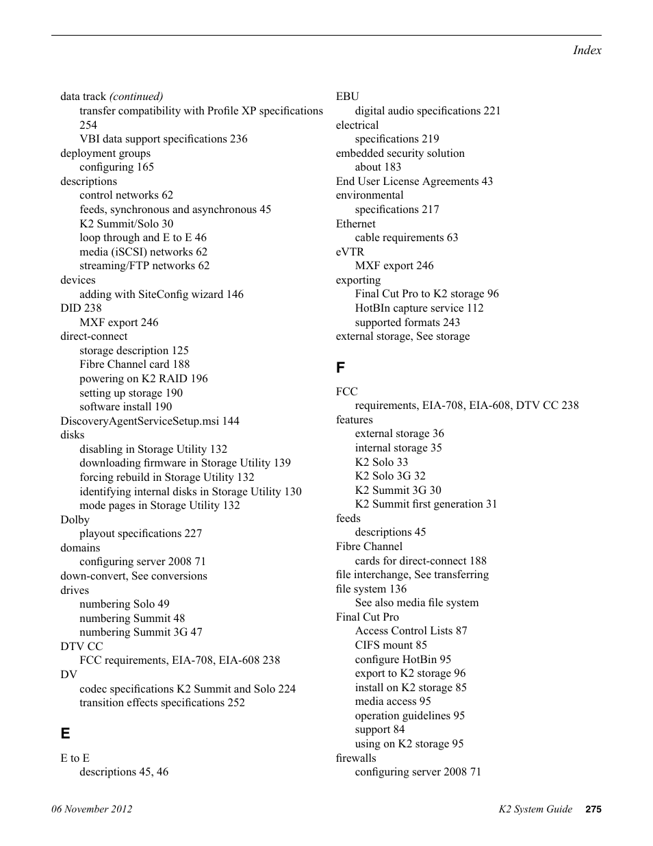 Grass Valley K2 System Guide v.9.0 User Manual | Page 275 / 284