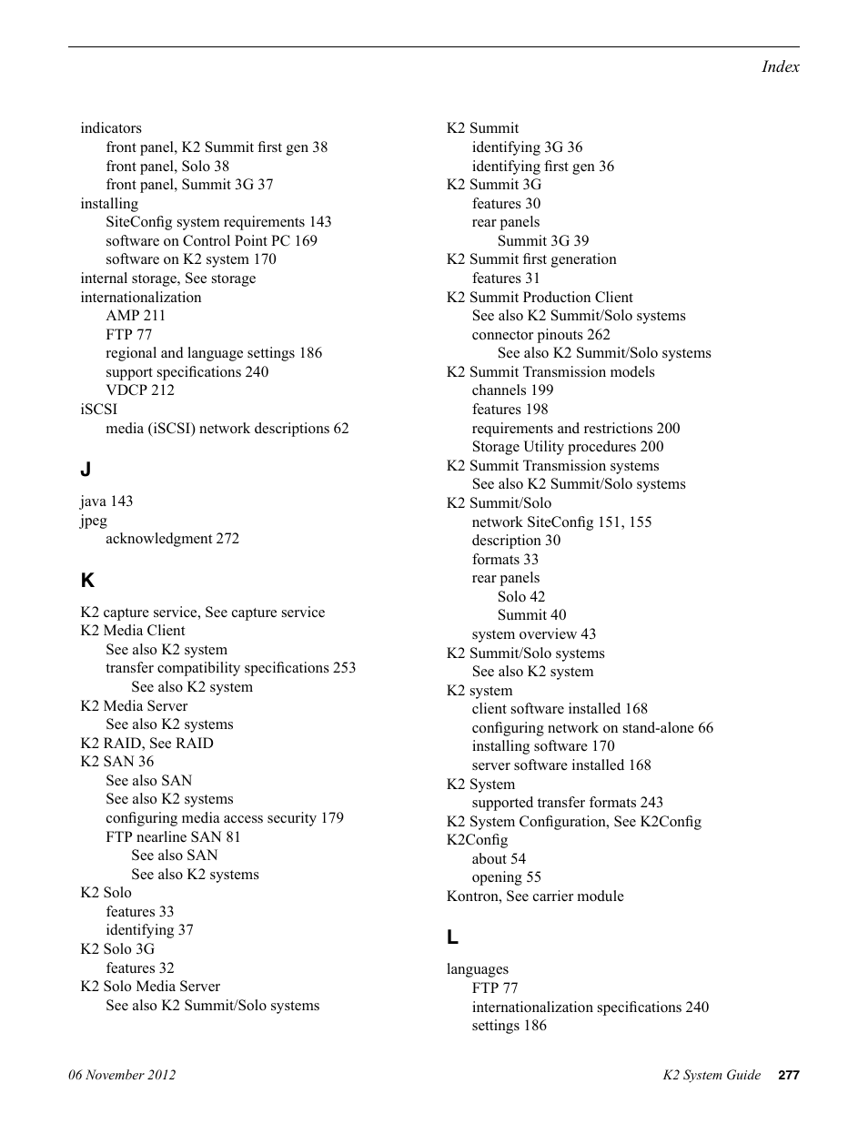 Grass Valley K2 System Guide v.9.0 User Manual | Page 277 / 284