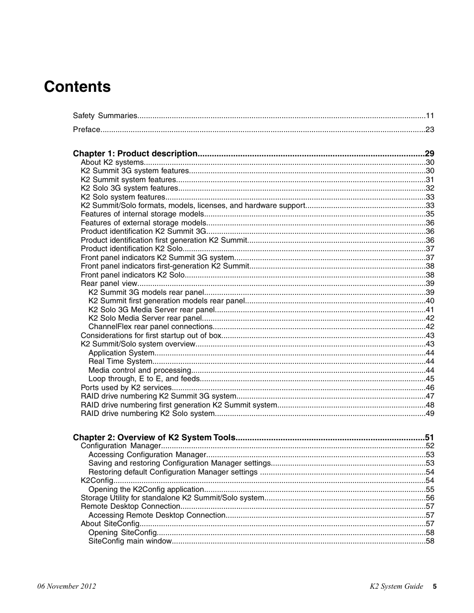 Grass Valley K2 System Guide v.9.0 User Manual | Page 5 / 284