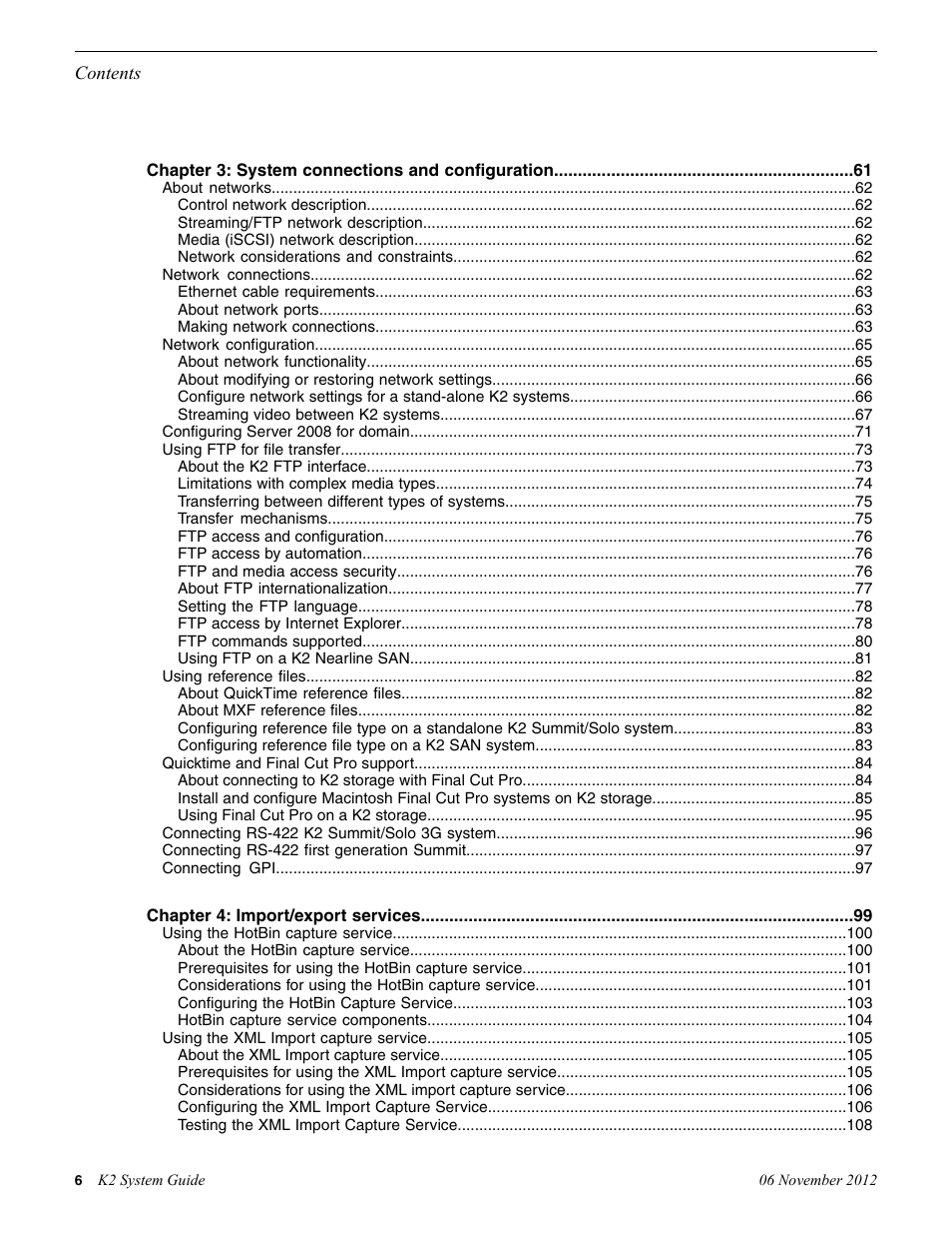 Grass Valley K2 System Guide v.9.0 User Manual | Page 6 / 284