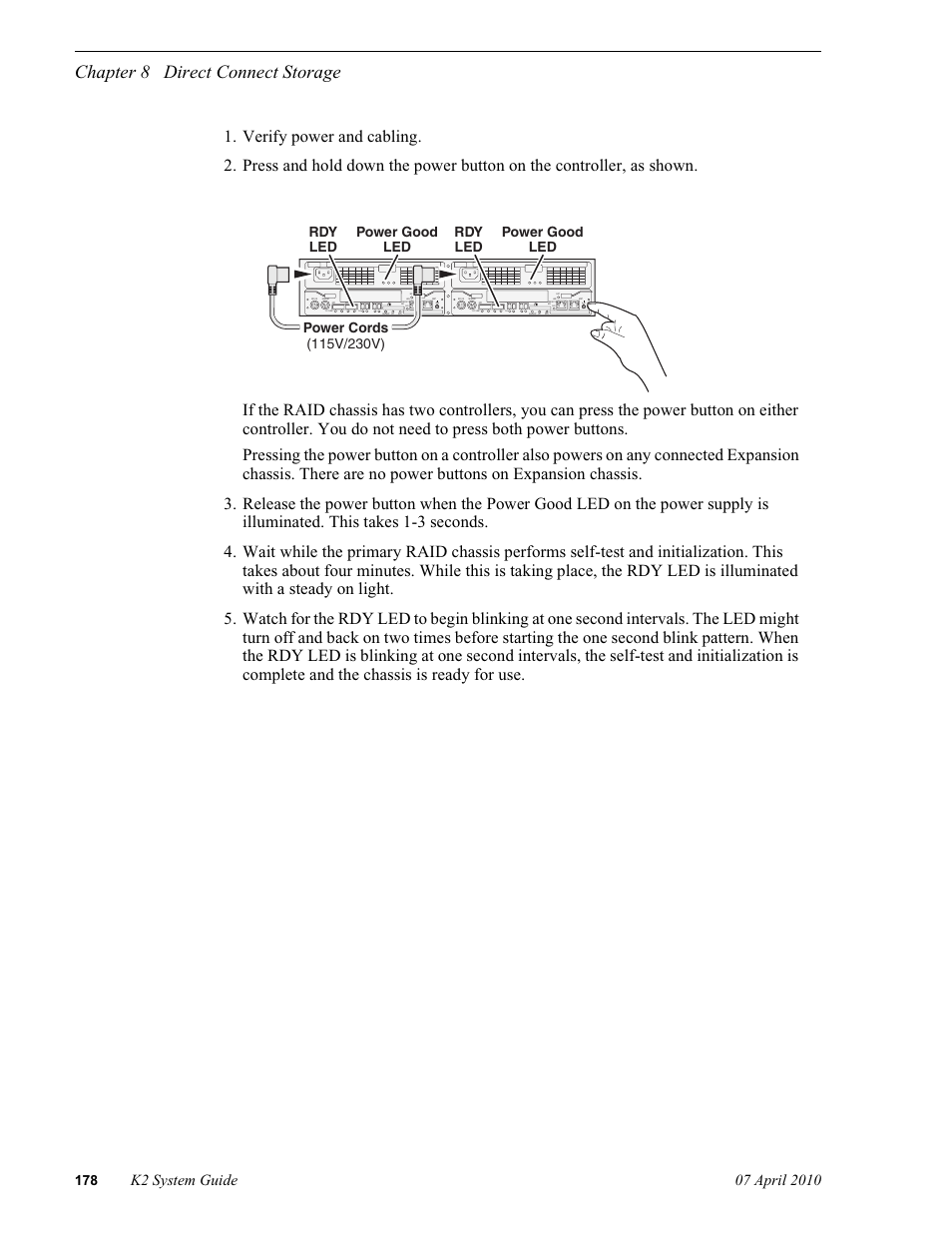 Chapter 8 direct connect storage | Grass Valley K2 System Guide v.7.2 User Manual | Page 178 / 254