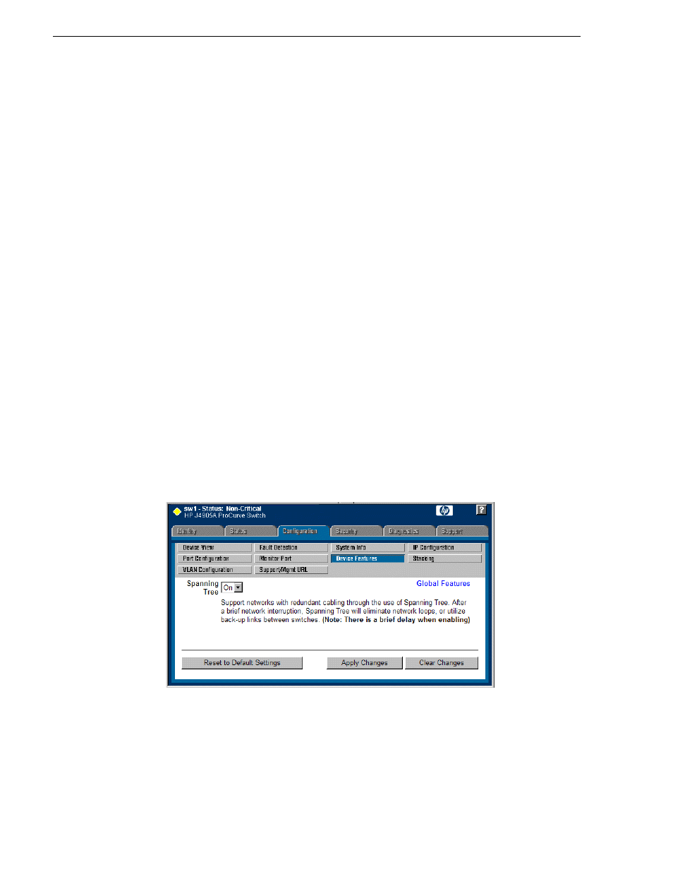 Configuring the gige switch via the web interface, Configuring the gige switch via the web | Grass Valley K2 Storage System Instruction Manual v.3.3 User Manual | Page 146 / 574