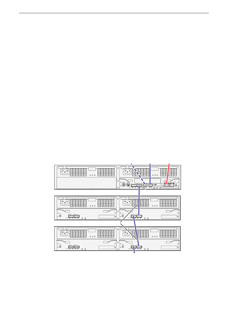 Setting up the l20 raid chassis, Connect the l20 raid primary and expansion chassis, Chapter 4 installing the level 20 storage system | Primary expansion 1 expansion 2, Sas cables | Grass Valley K2 Storage System Instruction Manual v.3.3 User Manual | Page 156 / 574