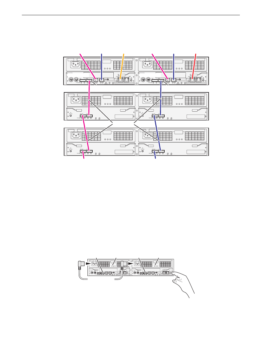 Power on the nearline 10 raid chassis, Primary expansion 1 expansion 2, Dp0 controller 1 controller 0 | Sas cables | Grass Valley K2 Storage System Instruction Manual v.3.3 User Manual | Page 380 / 574