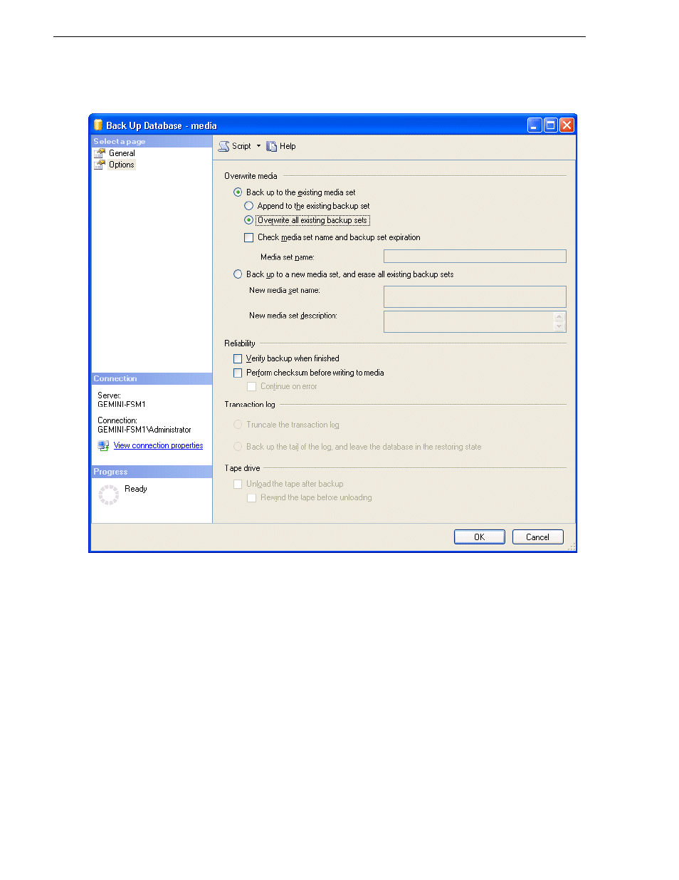 Restore sql server 2000 database | Grass Valley K2 Storage System Instruction Manual v.3.2 Sep.24 2007 User Manual | Page 732 / 764