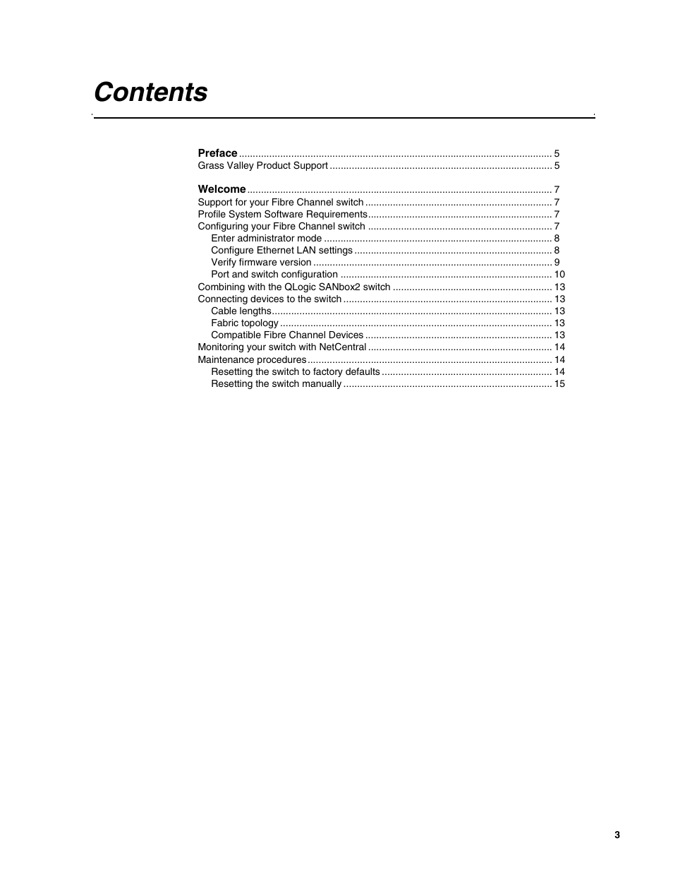 Grass Valley Fibre Channel Switch User Manual | Page 3 / 16