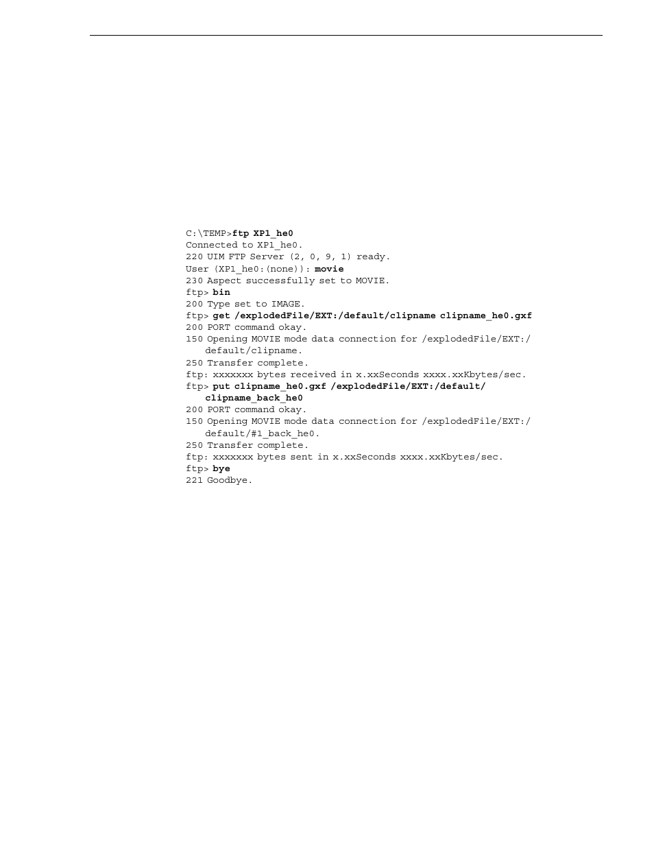 Step 8: ftp a file using the 1000bt interface, Connected to the streaming lan | Grass Valley UIM v.2.1.1 User Manual | Page 115 / 166