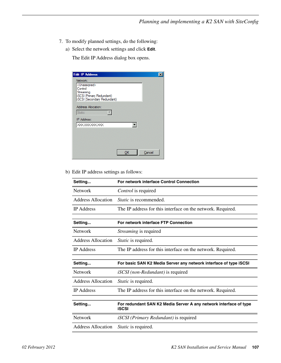 Grass Valley K2 (Summit 3G) 10Gv2 Storage Area Network Installation v.8.1 User Manual | Page 107 / 366