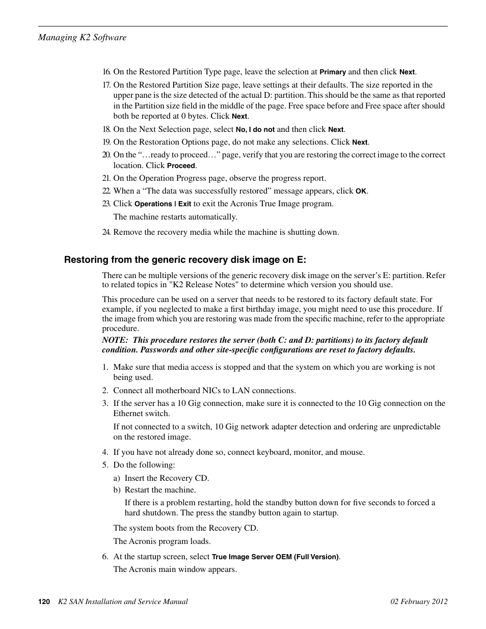 Grass Valley K2 (Summit 3G) 10Gv2 Storage Area Network Installation v.8.1 User Manual | Page 120 / 366