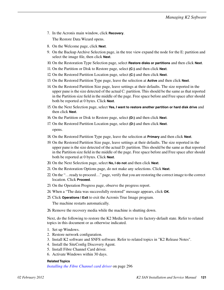 Grass Valley K2 (Summit 3G) 10Gv2 Storage Area Network Installation v.8.1 User Manual | Page 121 / 366