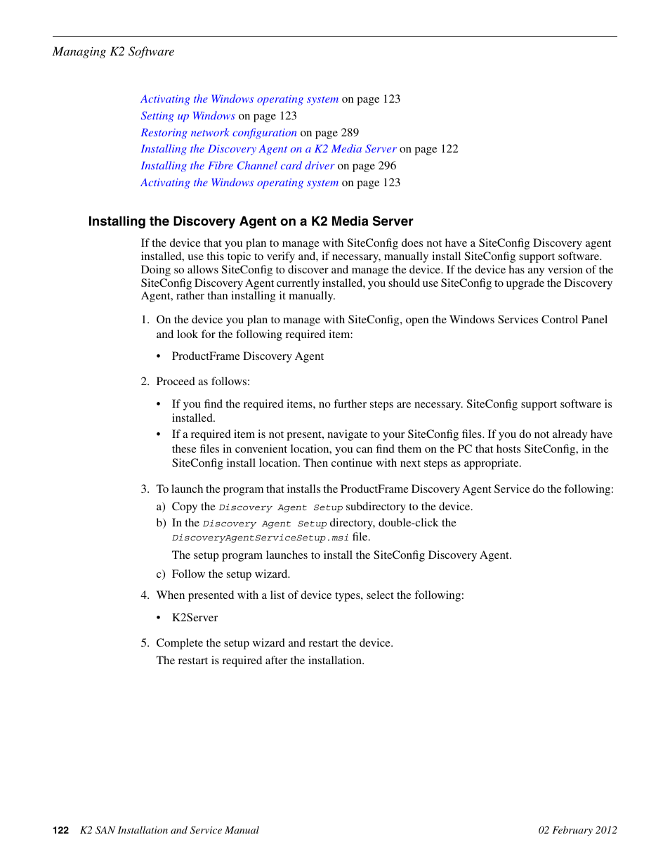 Grass Valley K2 (Summit 3G) 10Gv2 Storage Area Network Installation v.8.1 User Manual | Page 122 / 366