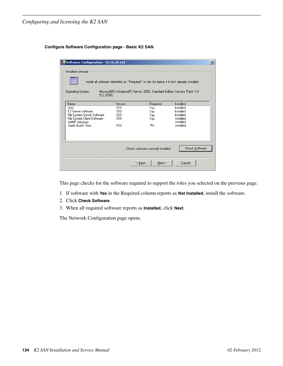 Grass Valley K2 (Summit 3G) 10Gv2 Storage Area Network Installation v.8.1 User Manual | Page 134 / 366