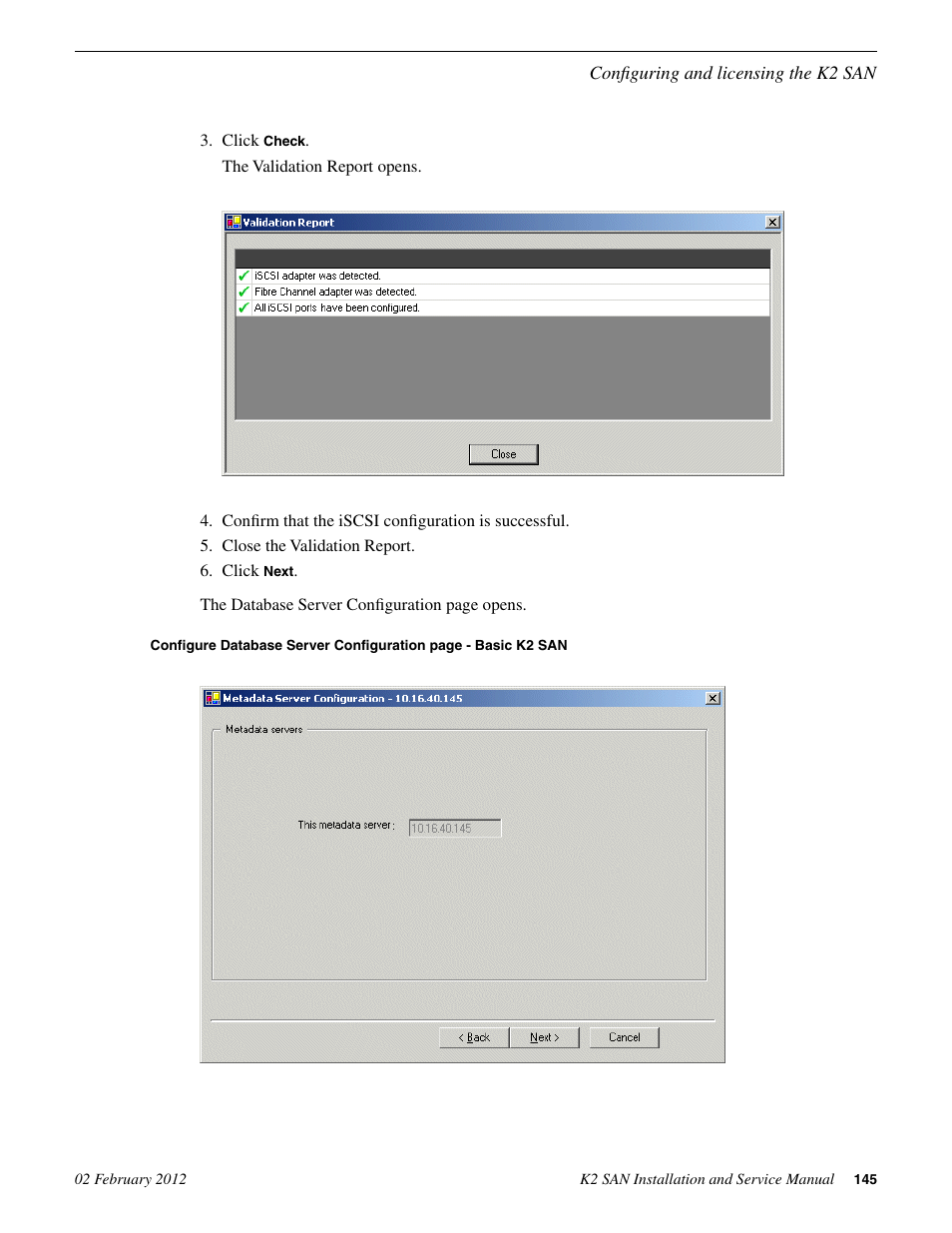 Grass Valley K2 (Summit 3G) 10Gv2 Storage Area Network Installation v.8.1 User Manual | Page 145 / 366