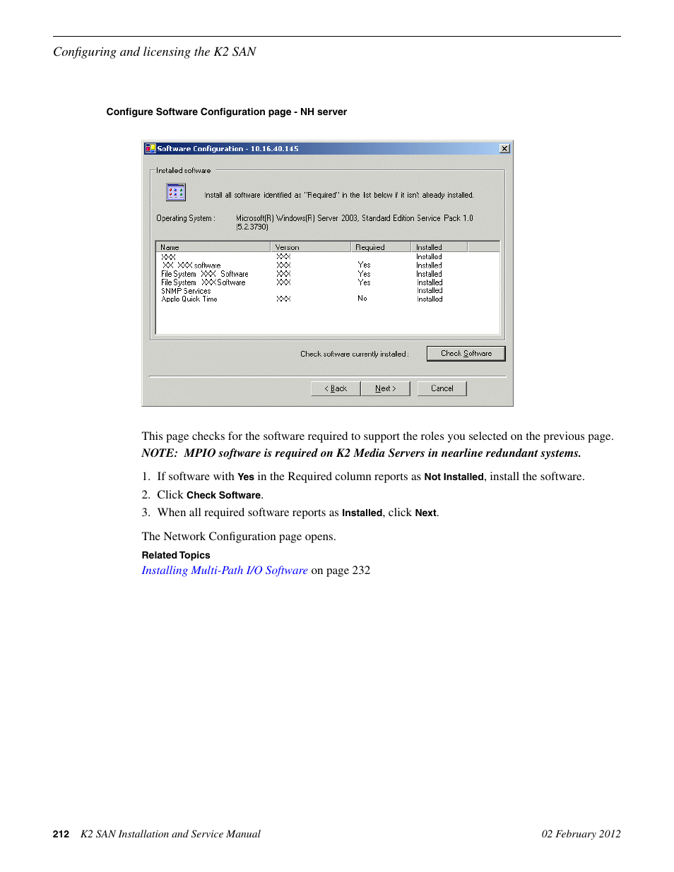 Grass Valley K2 (Summit 3G) 10Gv2 Storage Area Network Installation v.8.1 User Manual | Page 212 / 366