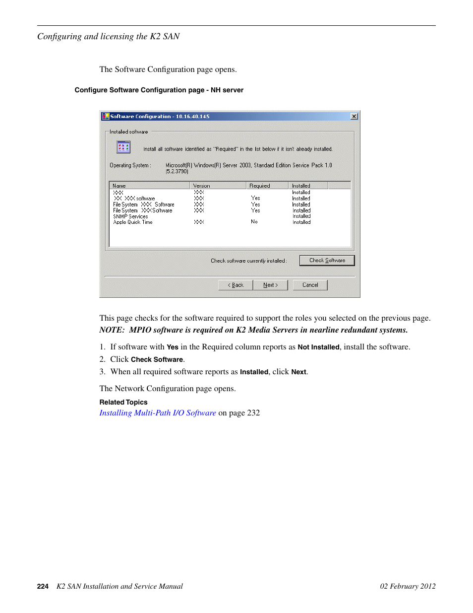 Grass Valley K2 (Summit 3G) 10Gv2 Storage Area Network Installation v.8.1 User Manual | Page 224 / 366