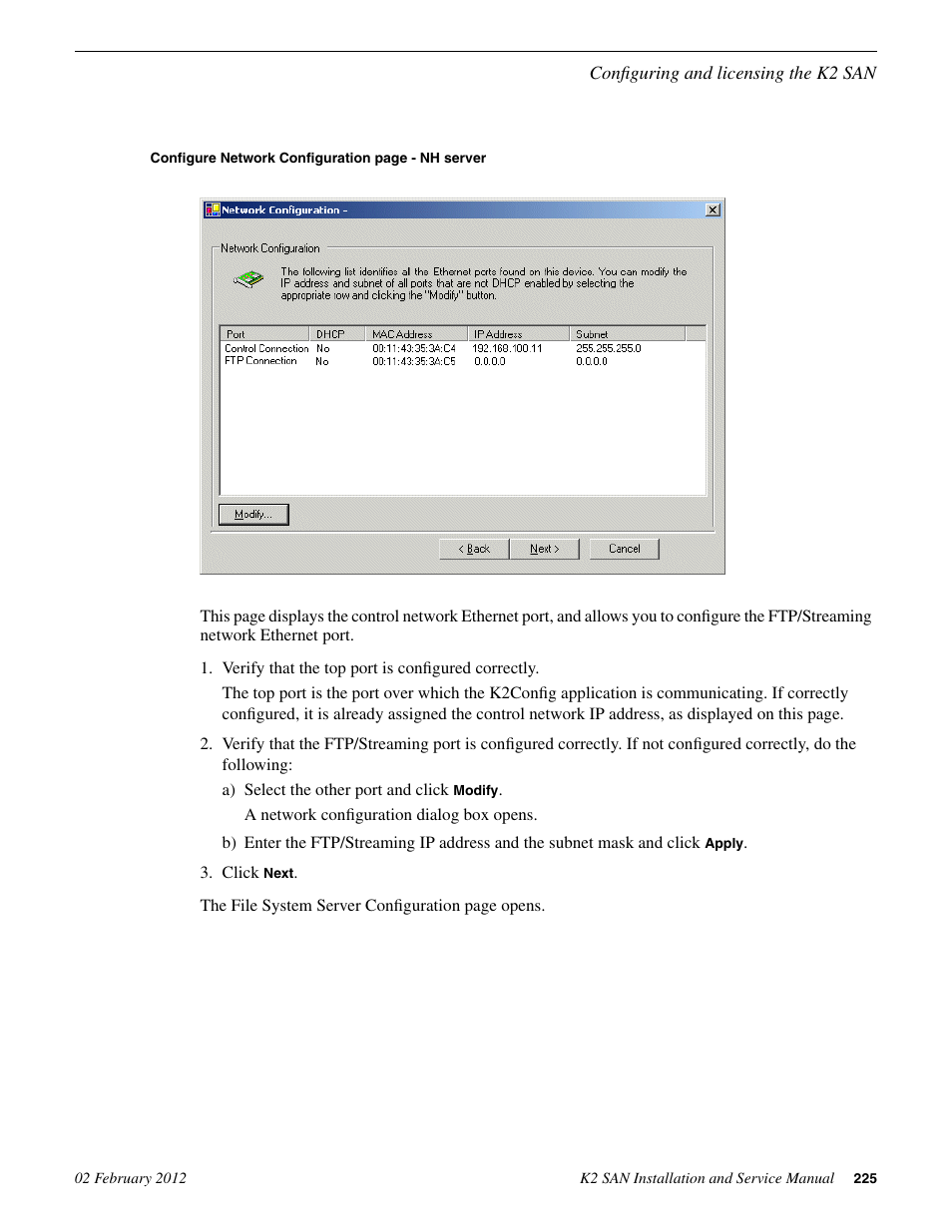 Grass Valley K2 (Summit 3G) 10Gv2 Storage Area Network Installation v.8.1 User Manual | Page 225 / 366