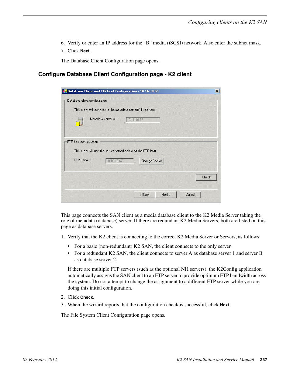 Grass Valley K2 (Summit 3G) 10Gv2 Storage Area Network Installation v.8.1 User Manual | Page 237 / 366