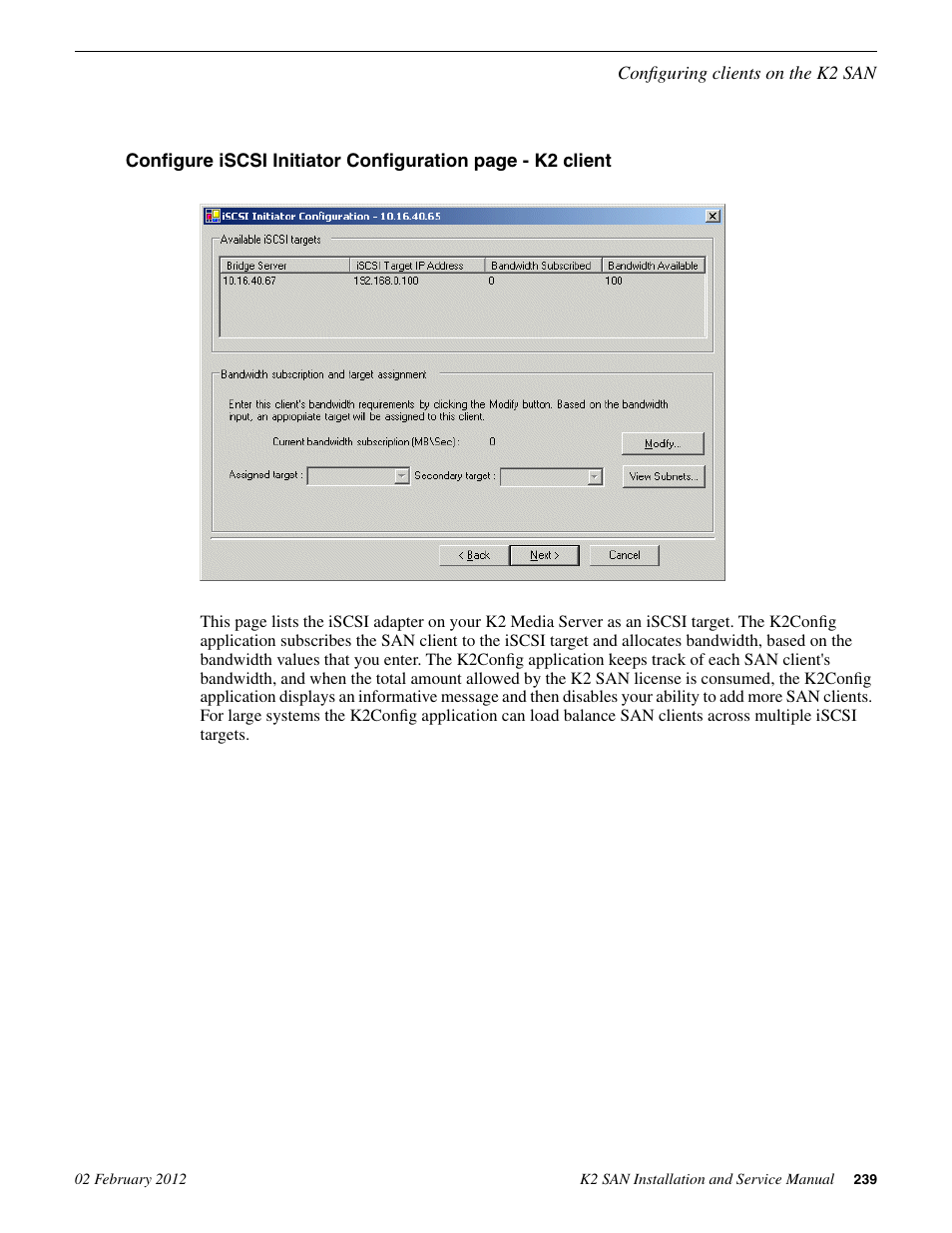 Grass Valley K2 (Summit 3G) 10Gv2 Storage Area Network Installation v.8.1 User Manual | Page 239 / 366