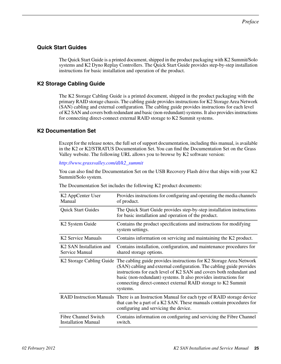 Grass Valley K2 (Summit 3G) 10Gv2 Storage Area Network Installation v.8.1 User Manual | Page 25 / 366