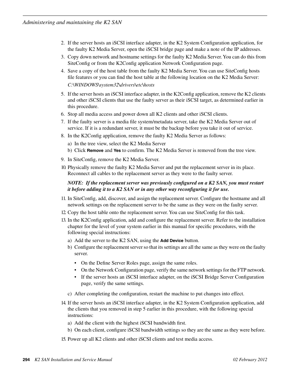 Grass Valley K2 (Summit 3G) 10Gv2 Storage Area Network Installation v.8.1 User Manual | Page 294 / 366