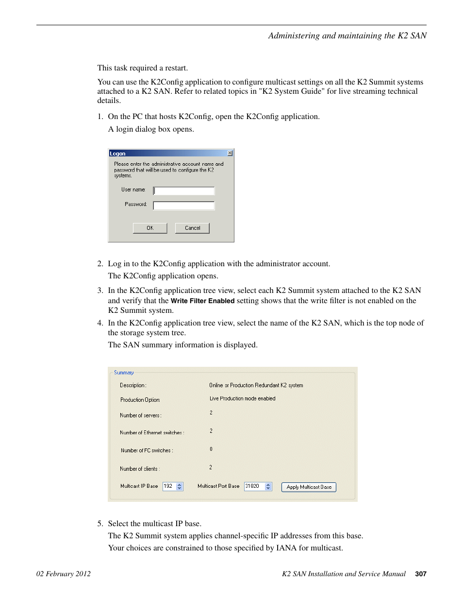 Grass Valley K2 (Summit 3G) 10Gv2 Storage Area Network Installation v.8.1 User Manual | Page 307 / 366