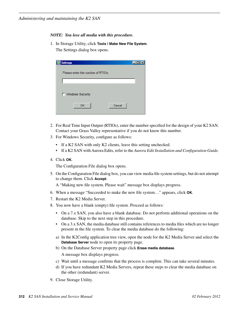 Grass Valley K2 (Summit 3G) 10Gv2 Storage Area Network Installation v.8.1 User Manual | Page 312 / 366