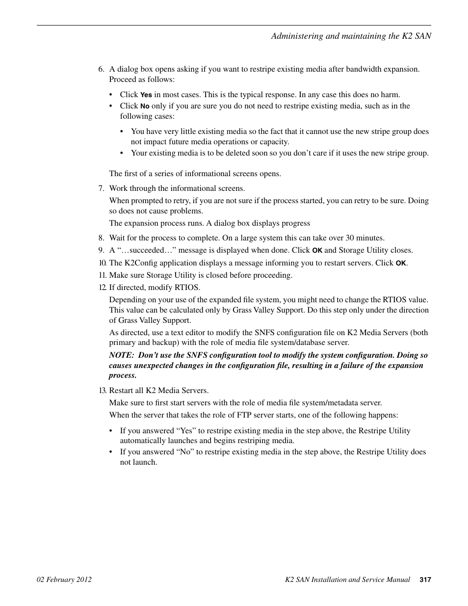 Grass Valley K2 (Summit 3G) 10Gv2 Storage Area Network Installation v.8.1 User Manual | Page 317 / 366