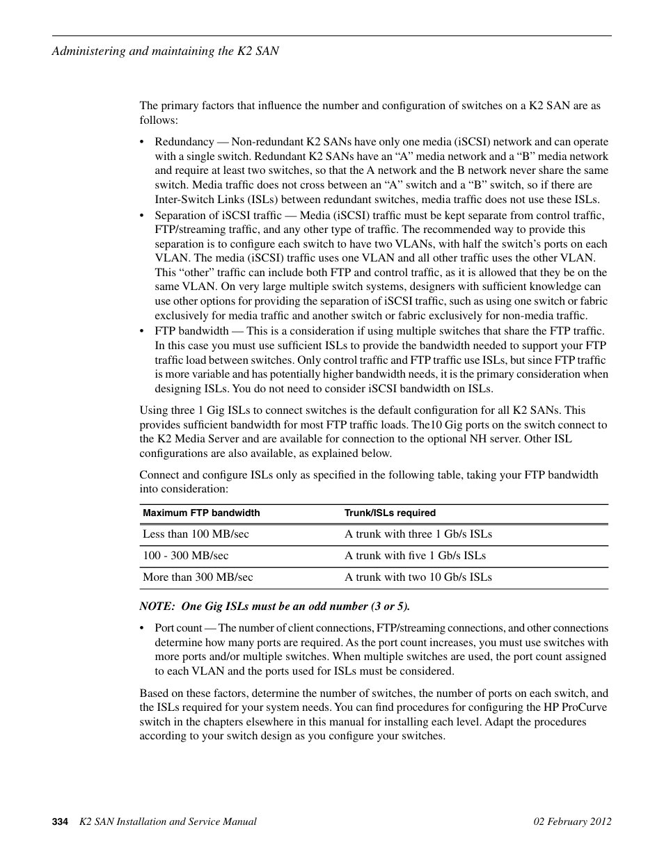 Grass Valley K2 (Summit 3G) 10Gv2 Storage Area Network Installation v.8.1 User Manual | Page 334 / 366