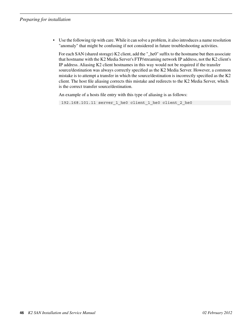 Grass Valley K2 (Summit 3G) 10Gv2 Storage Area Network Installation v.8.1 User Manual | Page 46 / 366