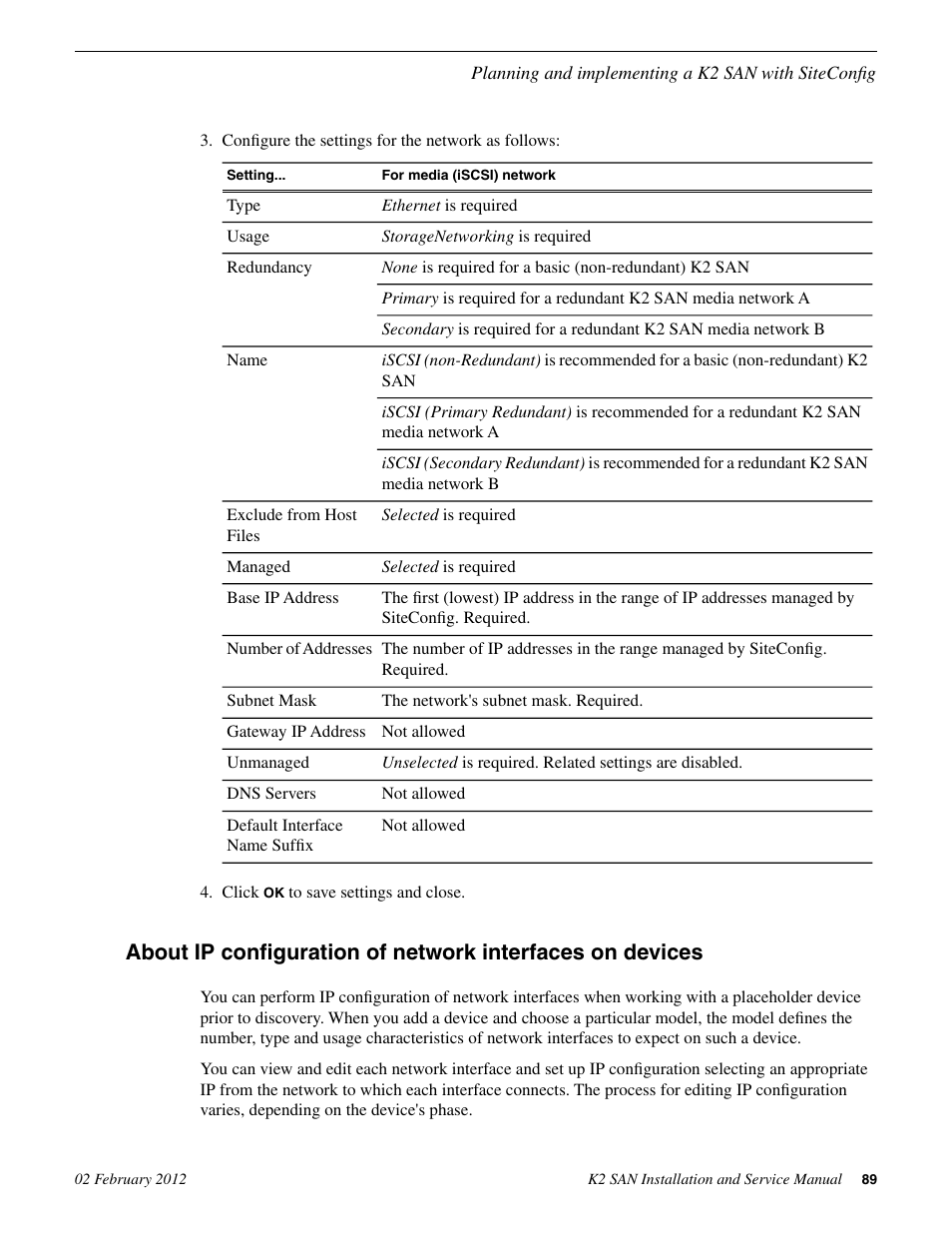 Grass Valley K2 (Summit 3G) 10Gv2 Storage Area Network Installation v.8.1 User Manual | Page 89 / 366