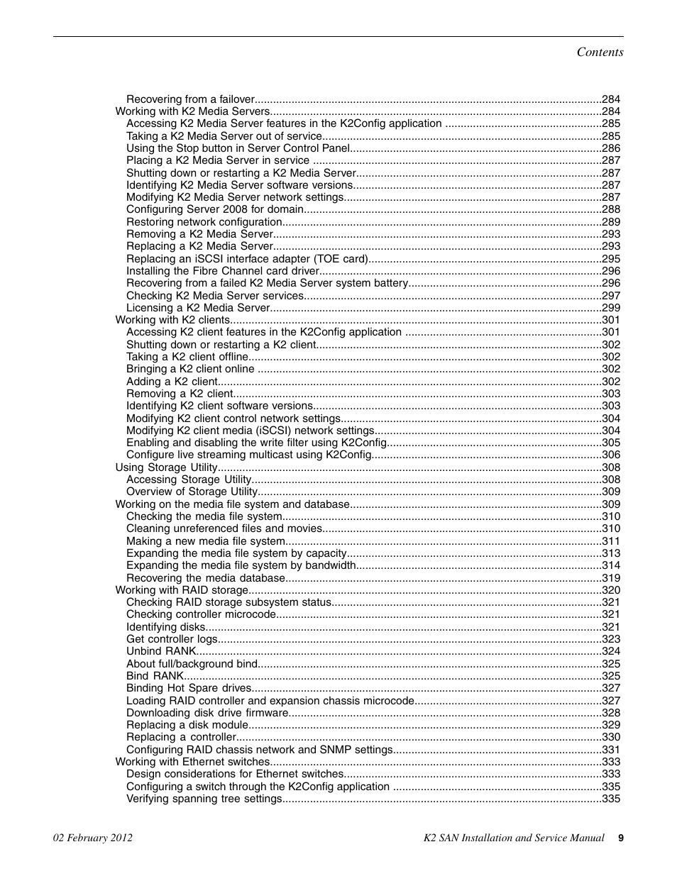 Grass Valley K2 (Summit 3G) 10Gv2 Storage Area Network Installation v.8.1 User Manual | Page 9 / 366