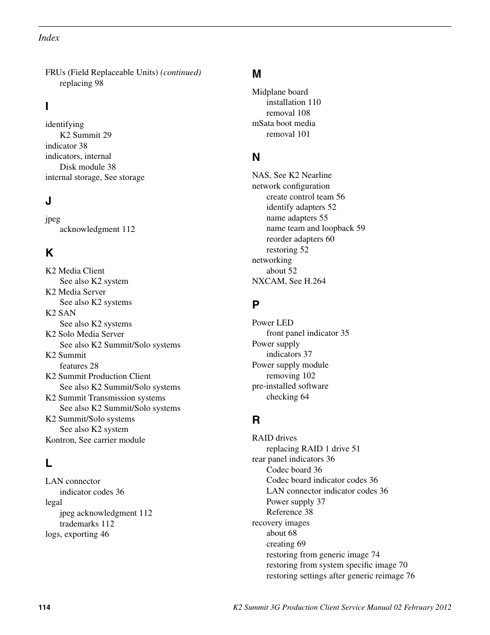 Grass Valley K2 Summit 3G v.8.0 User Manual | Page 114 / 116