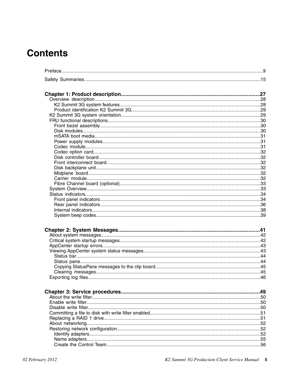 Grass Valley K2 Summit 3G v.8.0 User Manual | Page 5 / 116