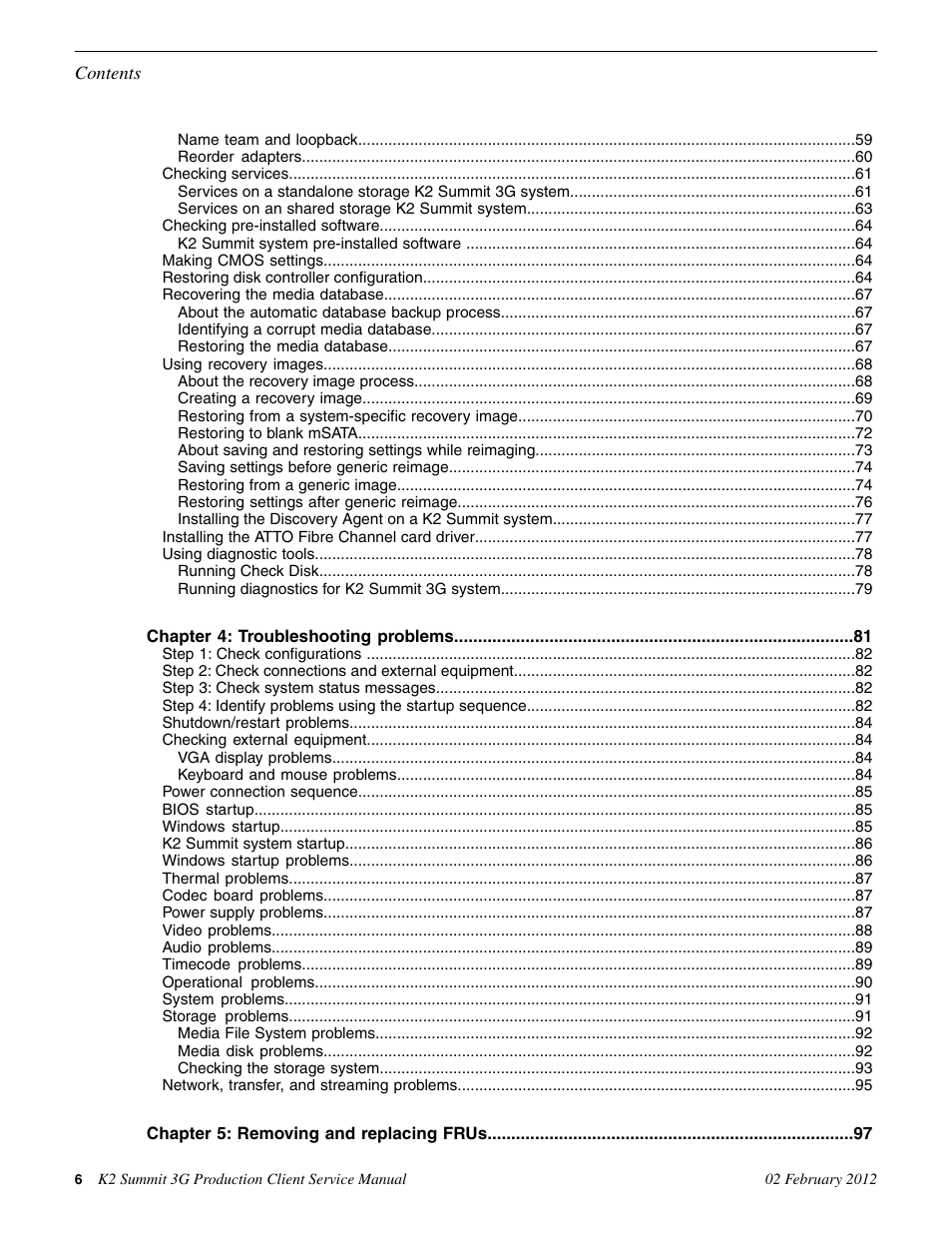 Grass Valley K2 Summit 3G v.8.0 User Manual | Page 6 / 116