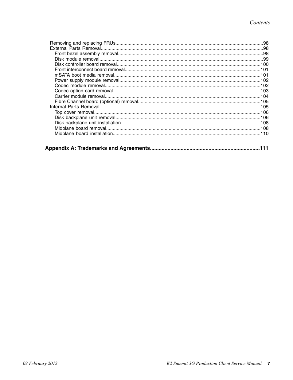 Grass Valley K2 Summit 3G v.8.0 User Manual | Page 7 / 116