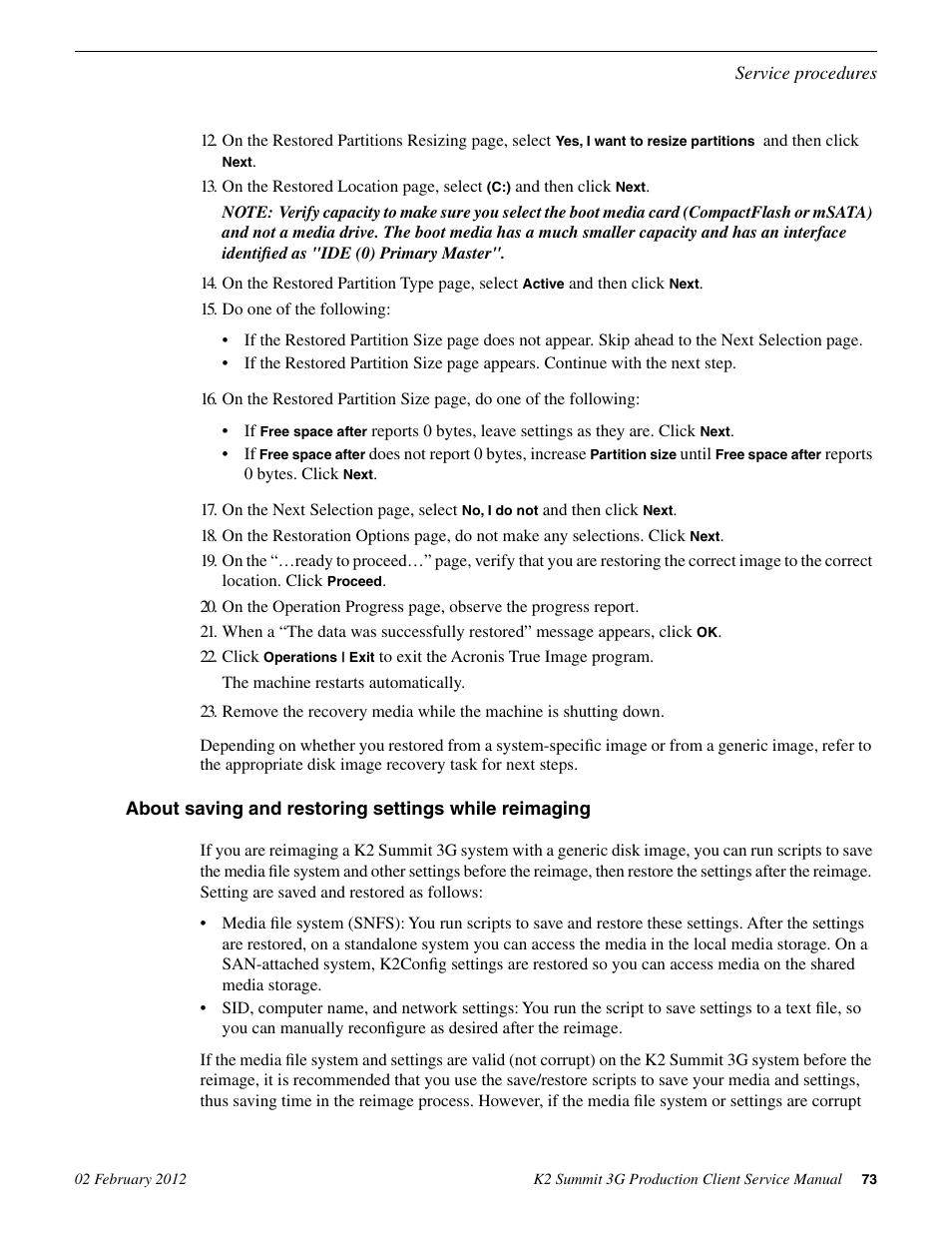 Grass Valley K2 Summit 3G v.8.0 User Manual | Page 73 / 116