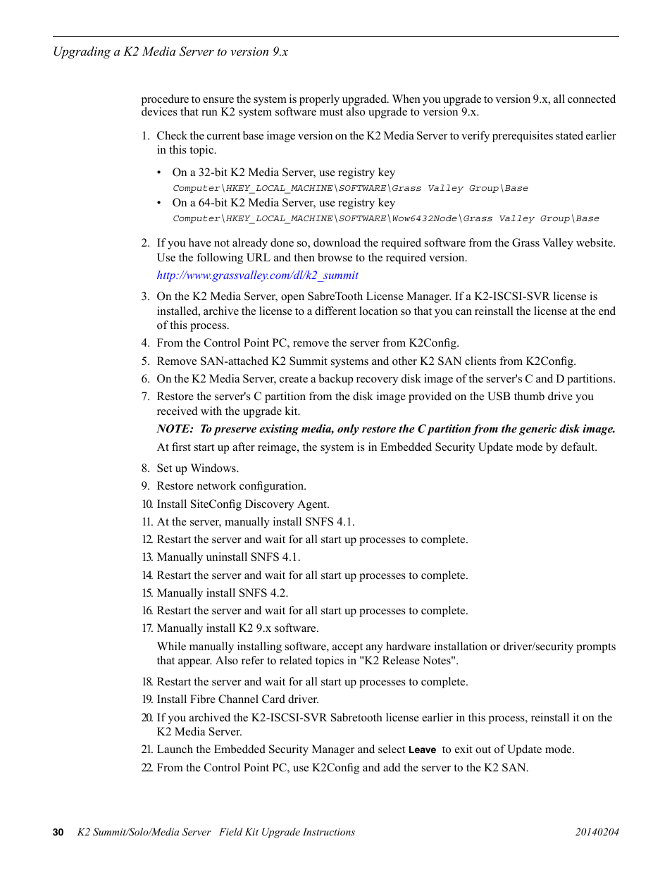 Grass Valley K2 Summit Client v.9.2 User Manual | Page 30 / 49