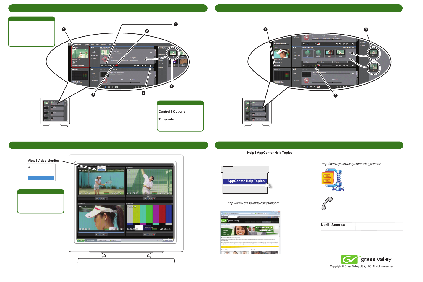 Record and play 8. for more information, Record and play, Create a playlist 7. monitor | Grass Valley K2 Summit 3G Production Client v.9.2 User Manual | Page 2 / 2