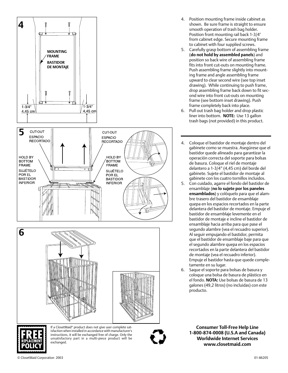 Closet Maid Large Trash Bag Holder 3025 User Manual | Page 2 / 2