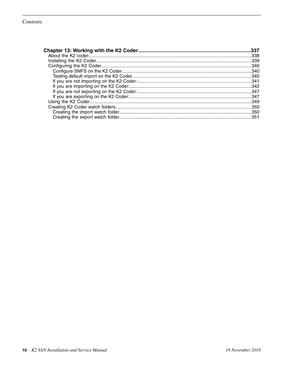 Grass Valley K2 Summit Storage Area Network Installation User Manual | Page 10 / 362