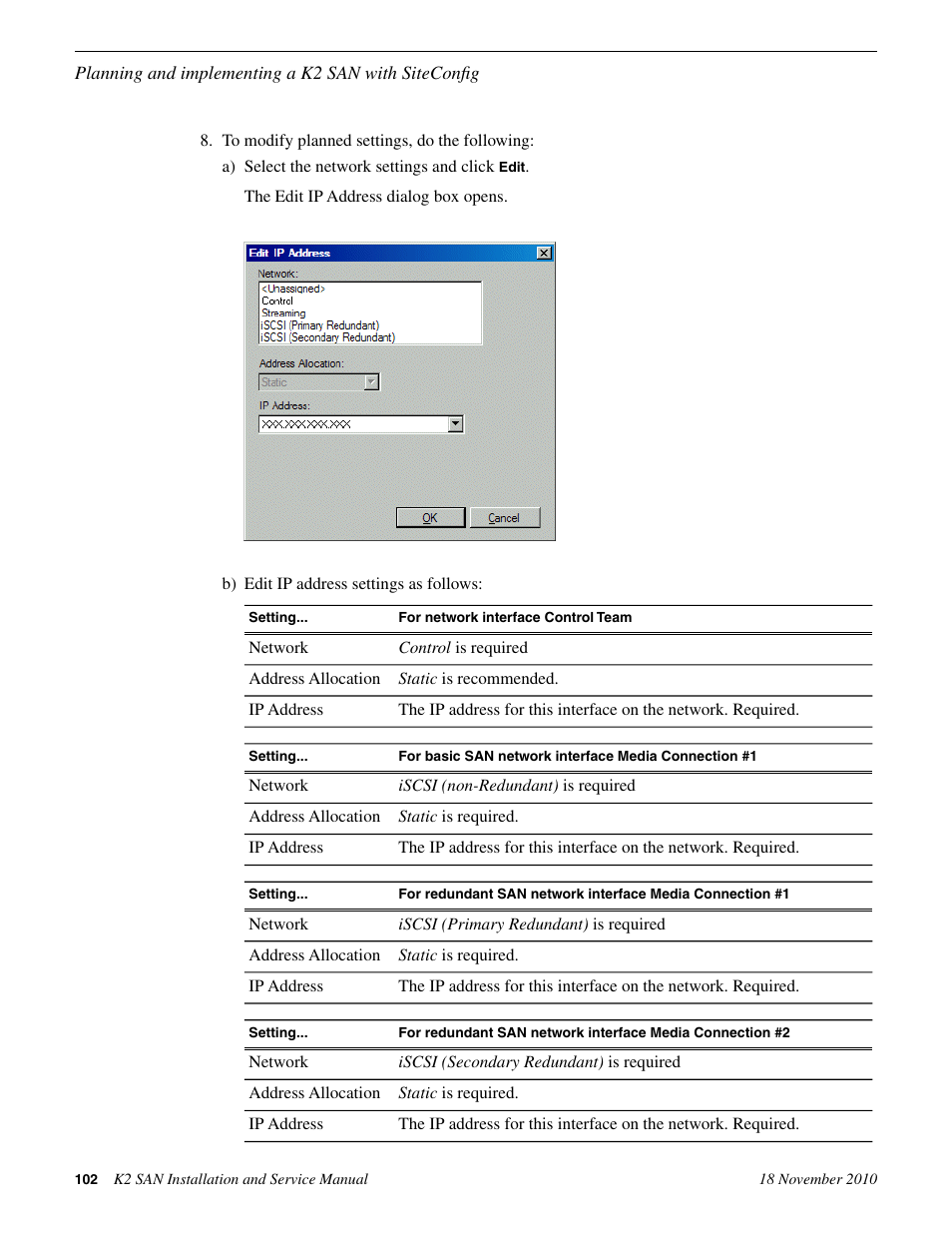 Grass Valley K2 Summit Storage Area Network Installation User Manual | Page 102 / 362