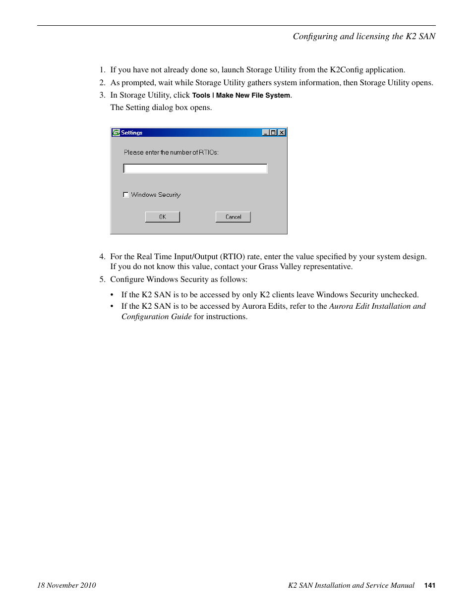 Grass Valley K2 Summit Storage Area Network Installation User Manual | Page 141 / 362