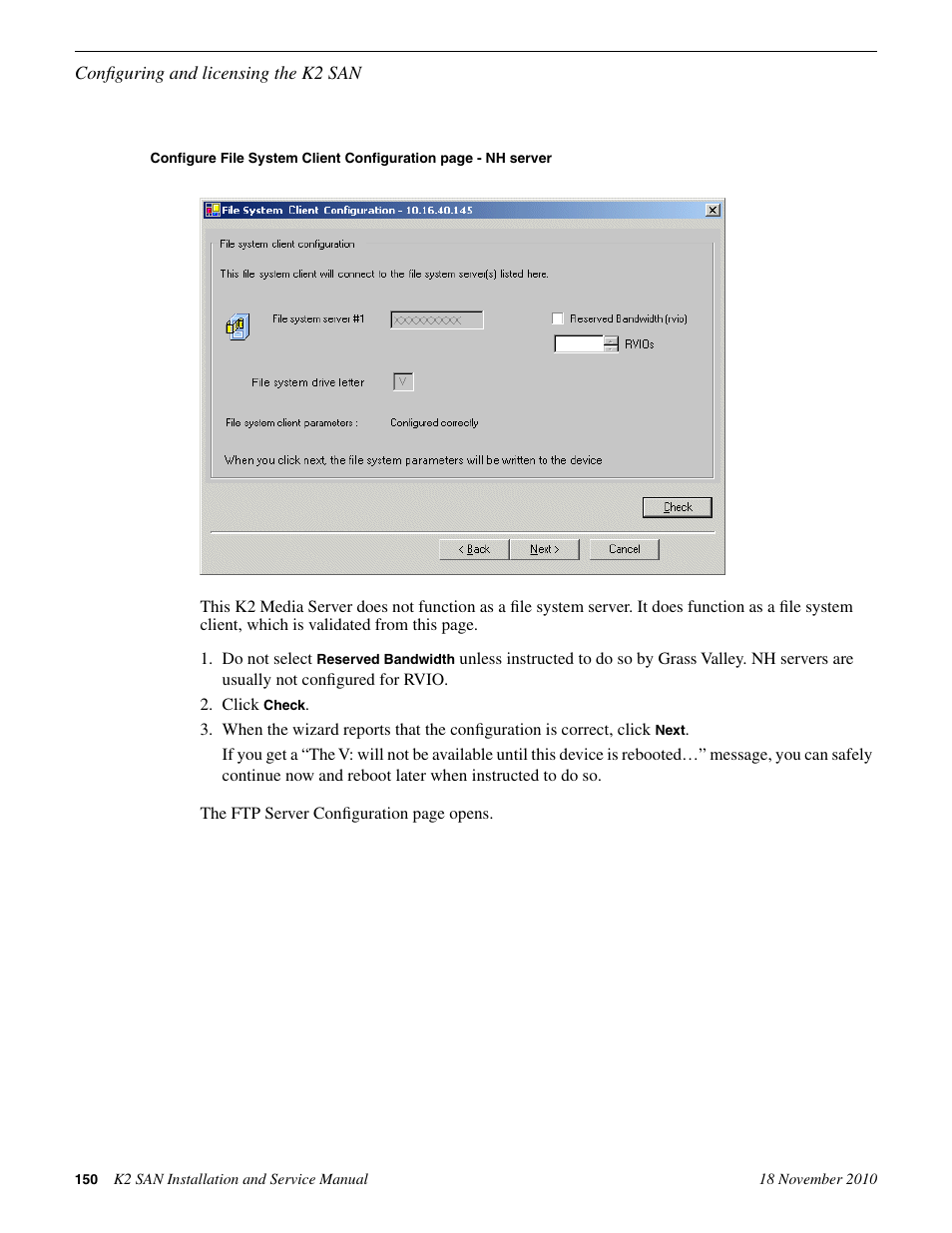 Grass Valley K2 Summit Storage Area Network Installation User Manual | Page 150 / 362