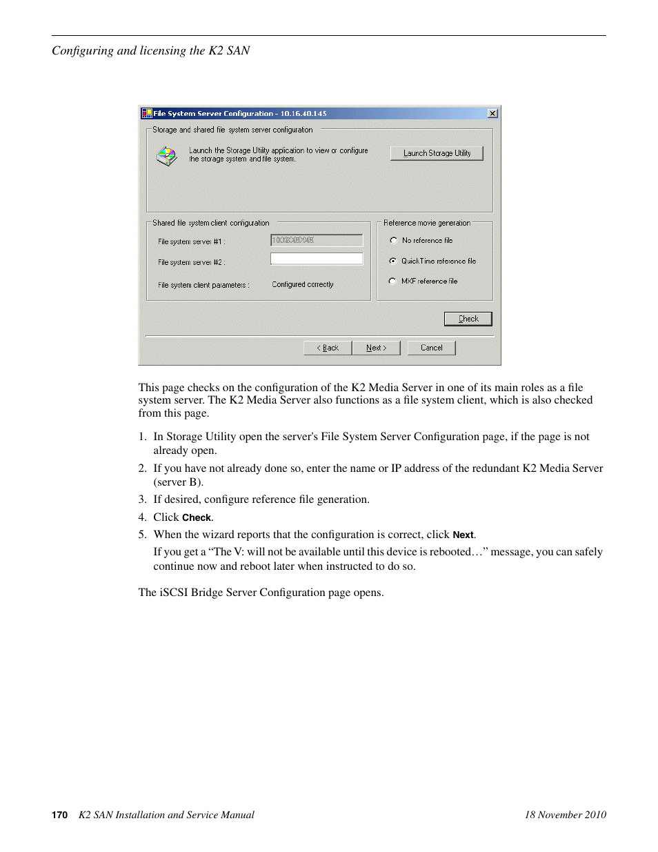 Grass Valley K2 Summit Storage Area Network Installation User Manual | Page 170 / 362
