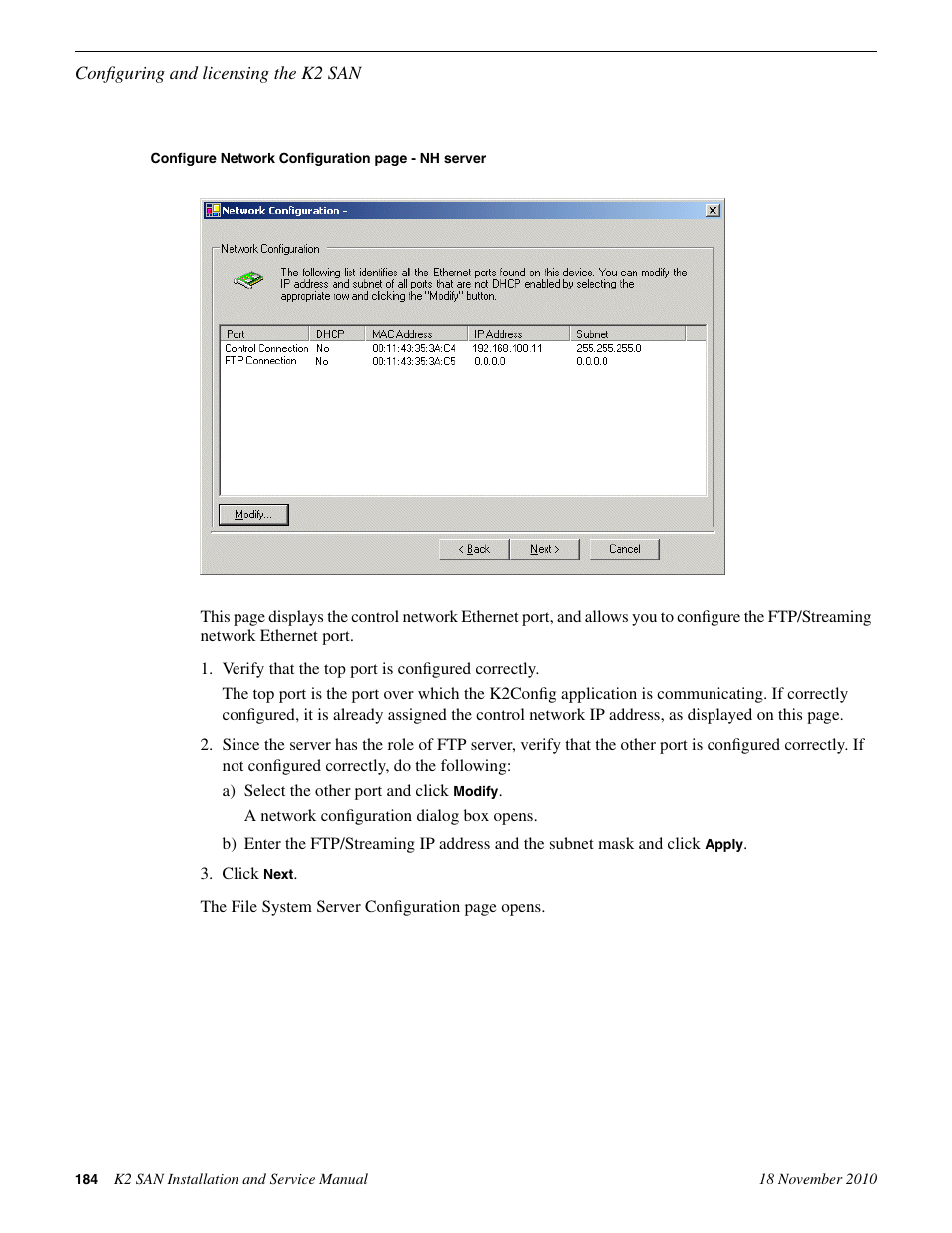 Grass Valley K2 Summit Storage Area Network Installation User Manual | Page 184 / 362